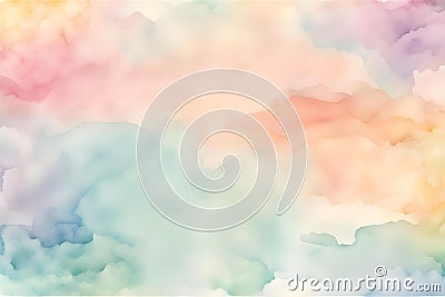 Soft pastel watercolor background with artistic strokes Stock Photo