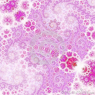 Soft pink feminine fractal spirals Stock Photo