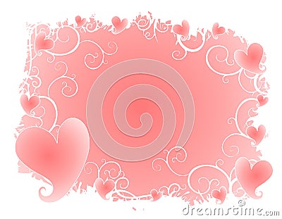 Soft Pink Hearts Swirls Background Stock Photo