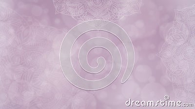 Soft pink and mauve textured bokeh background with mandalas Stock Photo