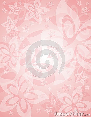 Soft Pink Spring Floral Background Cartoon Illustration