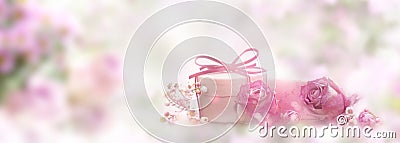 Soft pink still life for mothers day Stock Photo