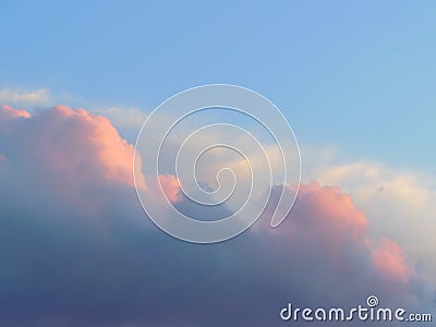 Soft Pink and White Clouds Stock Photo