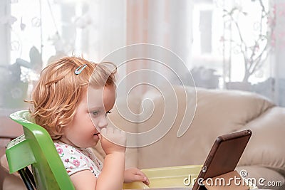 Soft portrait of two years blond kid Stock Photo