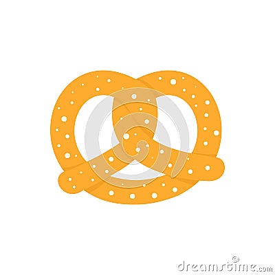 Soft pretzel icon, flat style Vector Illustration