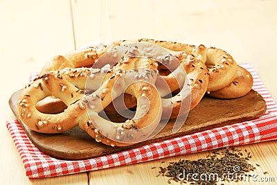 Soft pretzels Stock Photo