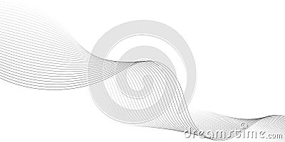 Soft red wave isolated on white background. Fluidity wave effect. Abstract wave background. Curved wavy lines. Copy space Vector Illustration