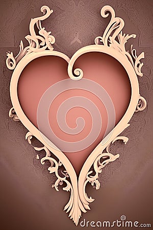 Soft romantic vintage love heart frame Stock Photo