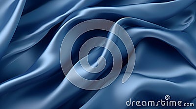 Close up of a soft Satin Texture in navy Colors. Elegant Background. Stock Photo