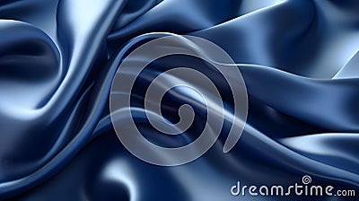 Close up of a soft Satin Texture in navy Colors. Elegant Background. Stock Photo