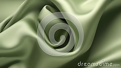Close up of a soft Satin Texture in sage Colors. Elegant Background. Stock Photo
