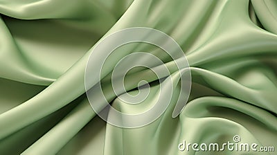 Close up of a soft Satin Texture in sage Colors. Elegant Background. Stock Photo