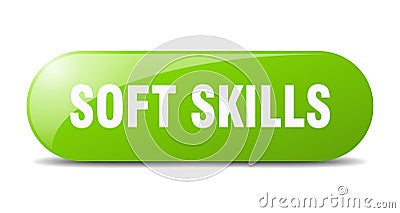 soft skills button. soft skills sign. key. push button. Vector Illustration