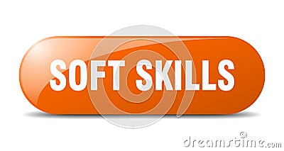 soft skills button. soft skills sign. key. push button. Vector Illustration