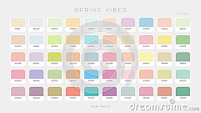 Soft Spring Palette. Fashion color trend vibes. Color palette forecast of the future shades. Vector template illustration EPS10 Vector Illustration
