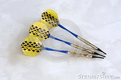 Soft tip darts for an electronic dartboard. Stock Photo