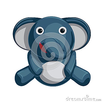 Soft toy elephant calf. Color illustration. Vector Illustration