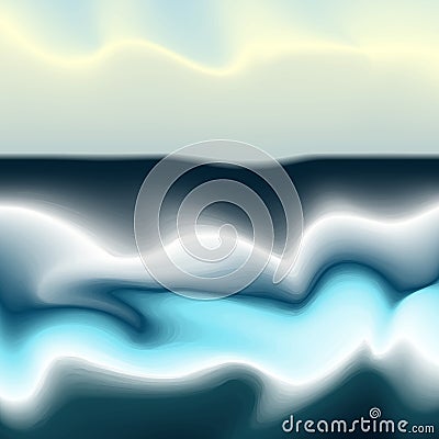 Soft Vector Ocean Drawing Vector Illustration