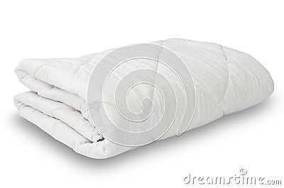 The soft white blanket isolated on white background Stock Photo