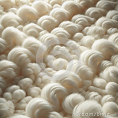 Soft white fluffy material arranged in a wavy undulating pattern creating a cozy inviting and luxurious texture Stock Photo