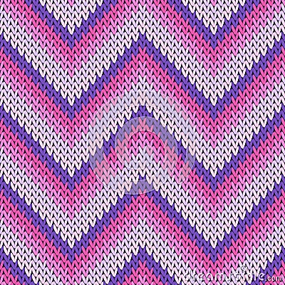 Soft zigzag chevron stripes christmas knit Vector Illustration