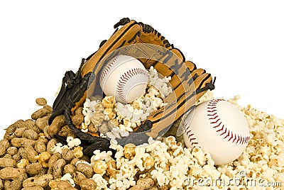 Softball, Baseball, and Snacks Stock Photo