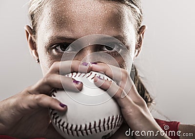 Softball Girl Stock Photo