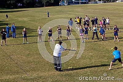 Softball Practice Girls Editorial Stock Photo