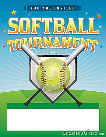 Softball Tournament Illustration Vector Illustration