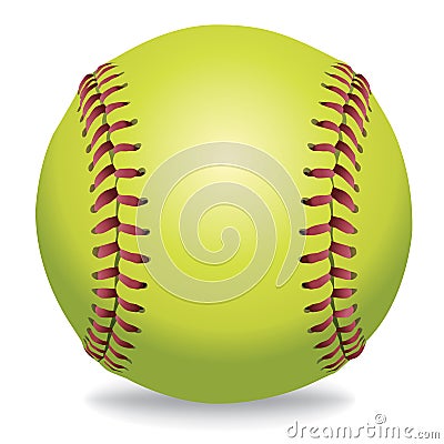 Softball on White Illustration Vector Illustration