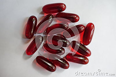 Softgel capsules of krill oil Stock Photo