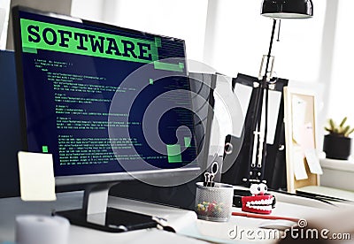 Software Application Programming Developer Technology Concept Stock Photo