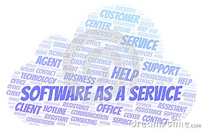 Software As A Service word cloud Stock Photo