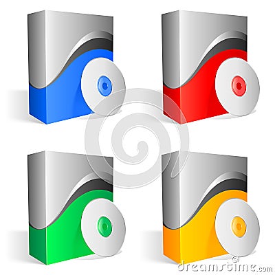 Software boxes. Vector Illustration