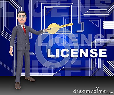 Software License Certified Application Code 3d Rendering Stock Photo
