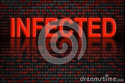 Software code infected by a virus Stock Photo