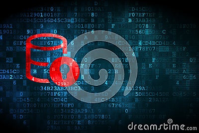 Software concept: Database With Lock on digital background Stock Photo