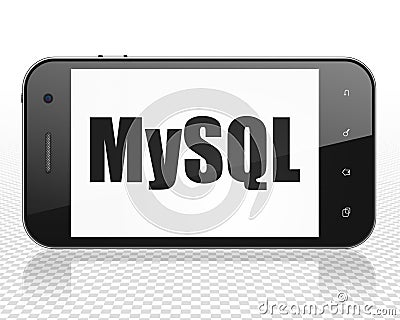 Software concept: Smartphone with MySQL on display Stock Photo