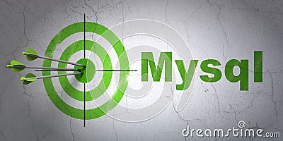 Software concept: target and MySQL on wall background Stock Photo