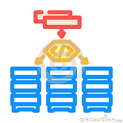 software defined network data center color icon vector illustration Vector Illustration