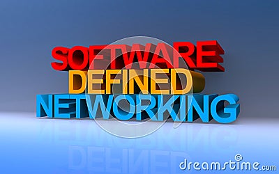 Software defined networking on blue Stock Photo