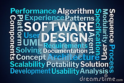 Software Design Word Cloud Stock Photo