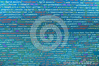 Software developer workspace screen Stock Photo