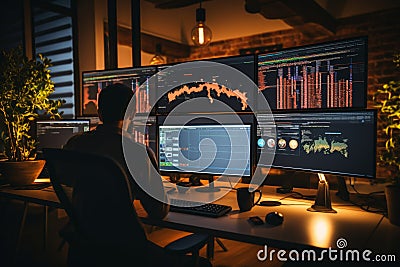 software developers collaborating on new application project in office environment Stock Photo