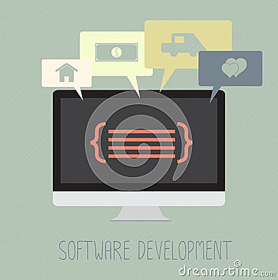 Software development coding work for dream. Stock Photo