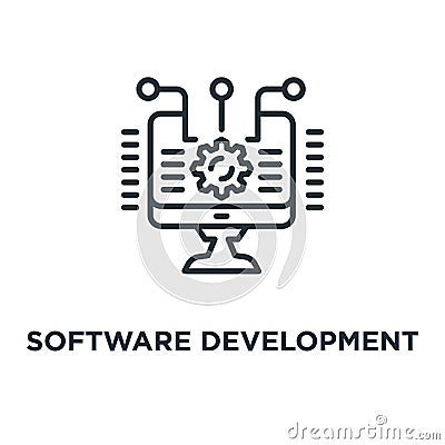 software development icon. integration and automation concept sy Vector Illustration