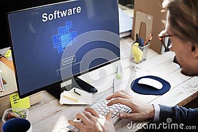 Software Digital Electronics Internet Programs Concept Stock Photo