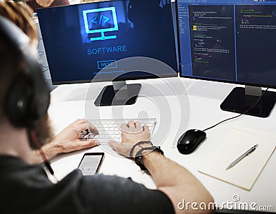 Software Digital Electronics Internet System Data Concept Stock Photo