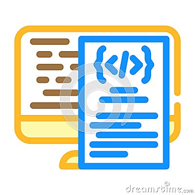 software documentation technical writer color icon vector illustration Vector Illustration