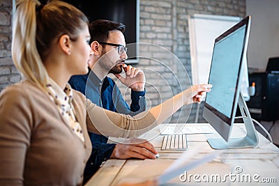 Software engineers working on project Stock Photo